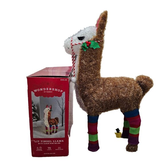 Wondershop Lit Tinsel Llama Target Indoor Outdoor LIGHTS REPLACED - Picture 1 of 10